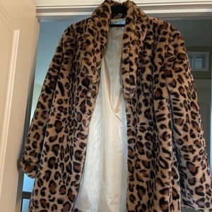 Leopard Print Fur Coat